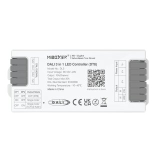 DALI-Controller 3 in 1, 12-24V (max.20A / ges. Controller, max. 10A / je Kanal) IEC62386 / DT8
